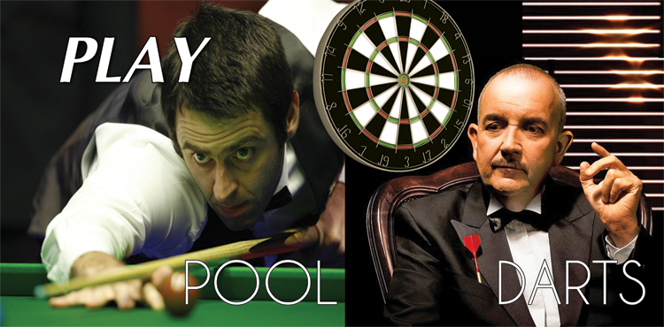 Play Pool, Darts in Paphos, Cyprus Banner